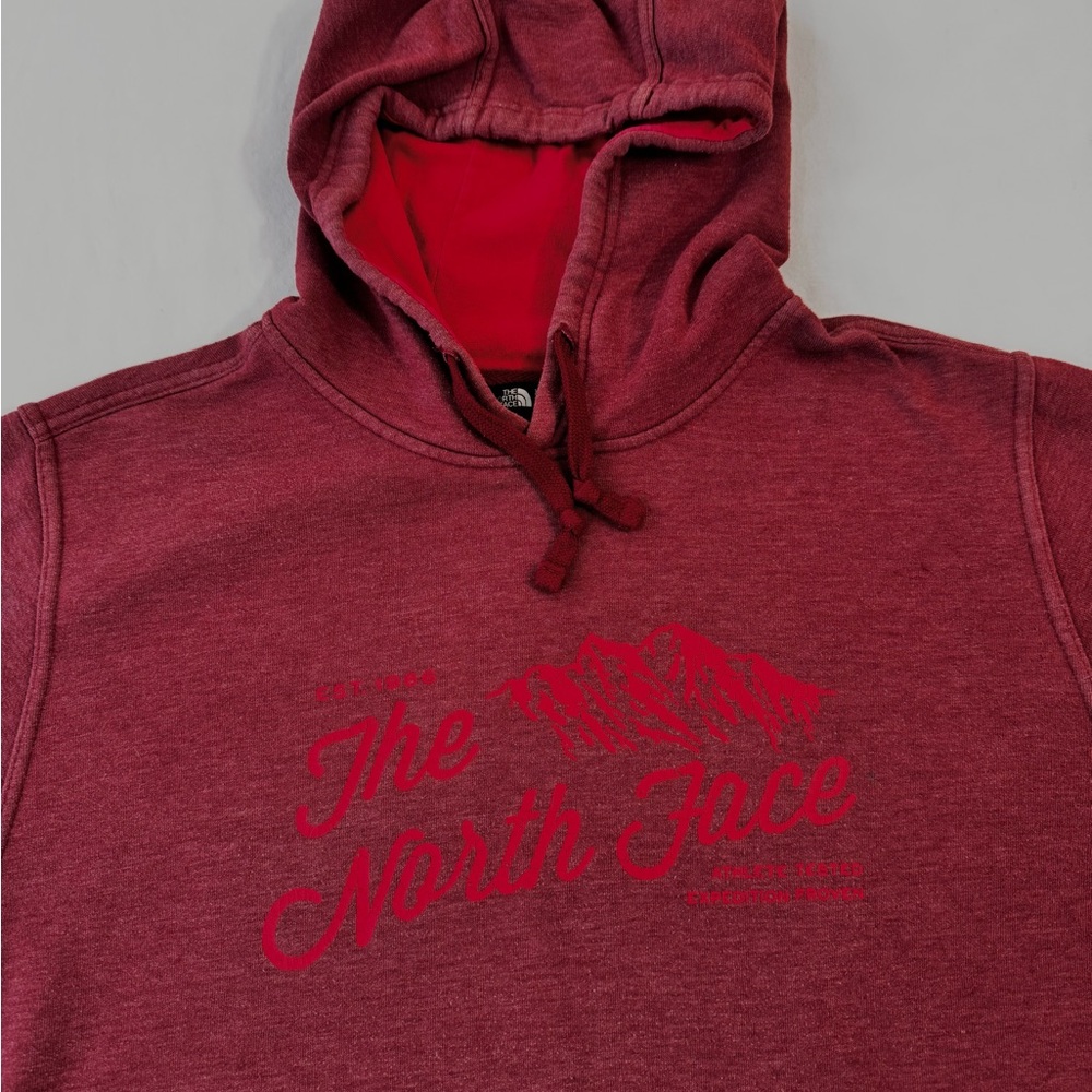 The‎ North Face Hoodie Sweatshirt Mens XL Burgundy Distressed Pullover